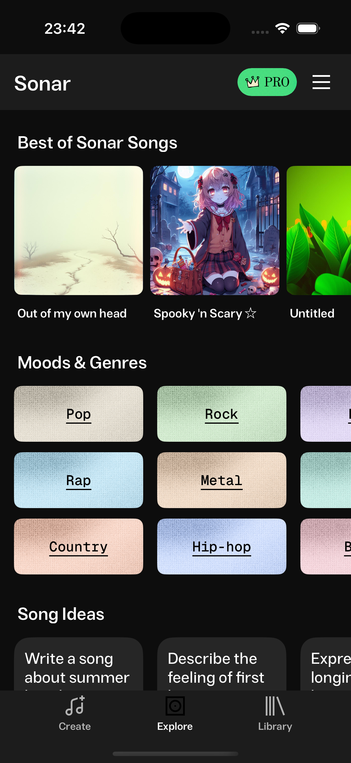 SONAR App — Explore Screen